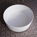 Oasis Fluted Matte White Freestanding Bathtub - 1500mm