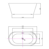 Olinda Oval Gloss White Freestanding Bath Tub - 1500mm – view 4