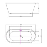 Olinda Oval Gloss White Freestanding Bath Tub - 1700mm – view 4