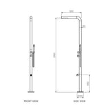 Parisi Envy II Outdoor Shower Column with Straight Shower Arm and Overhead Shower