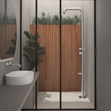 Parisi Envy II Outdoor Shower Column with Square Shower Arm and Fixed Overhead Shower