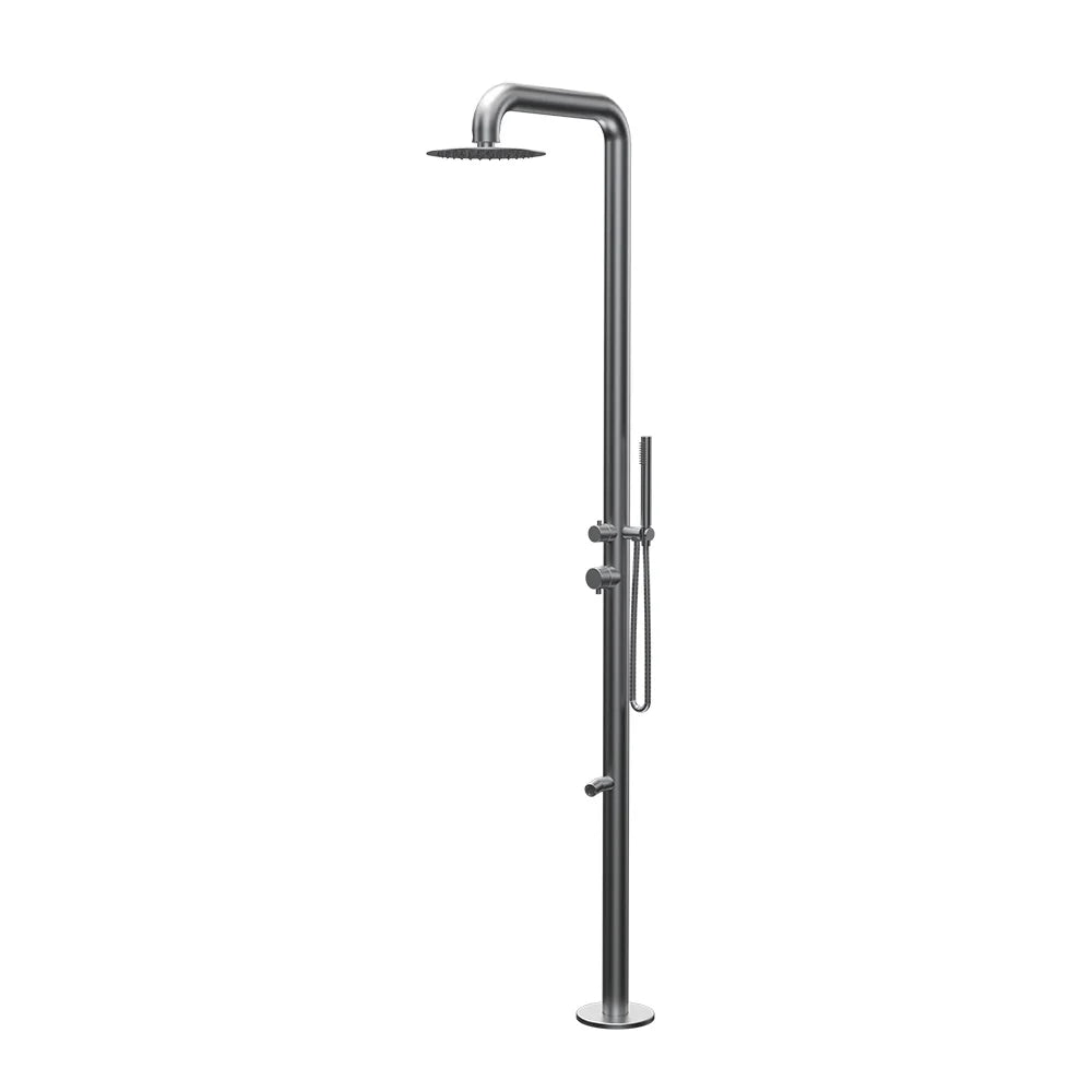 Parisi Envy II Outdoor Shower Column with Square Shower Arm and 250mm Overhead Shower