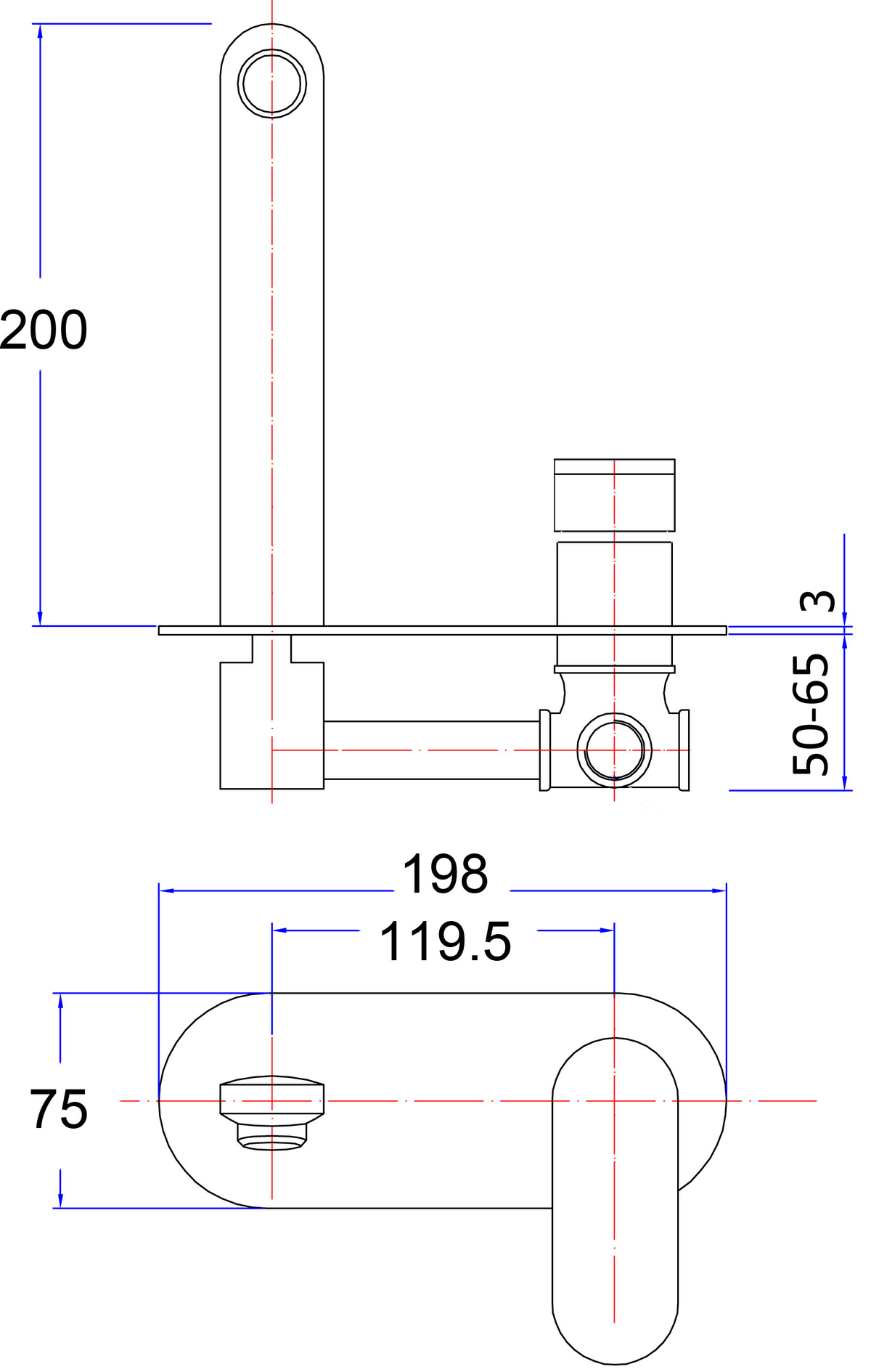 Cora Wall Basin Mixer Set – detail view