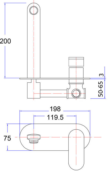 Cora Wall Basin Mixer Set – detail view