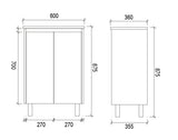 PE600 - 600x360x875mm PVC Waterproof Vanity with Ceramic Basin – alternate view