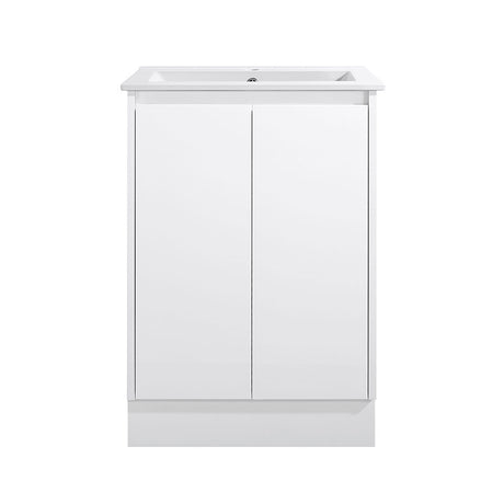 PE600-KB - 600x360x880mm Kickboard PVC Waterproof Vanity with Ceramic Basin