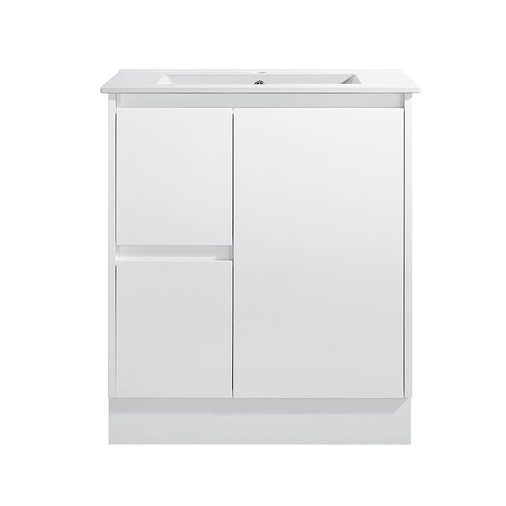 PE750L-KB - 750x360x880mm Kickboard PVC Waterproof Vanity with Ceramic Basin