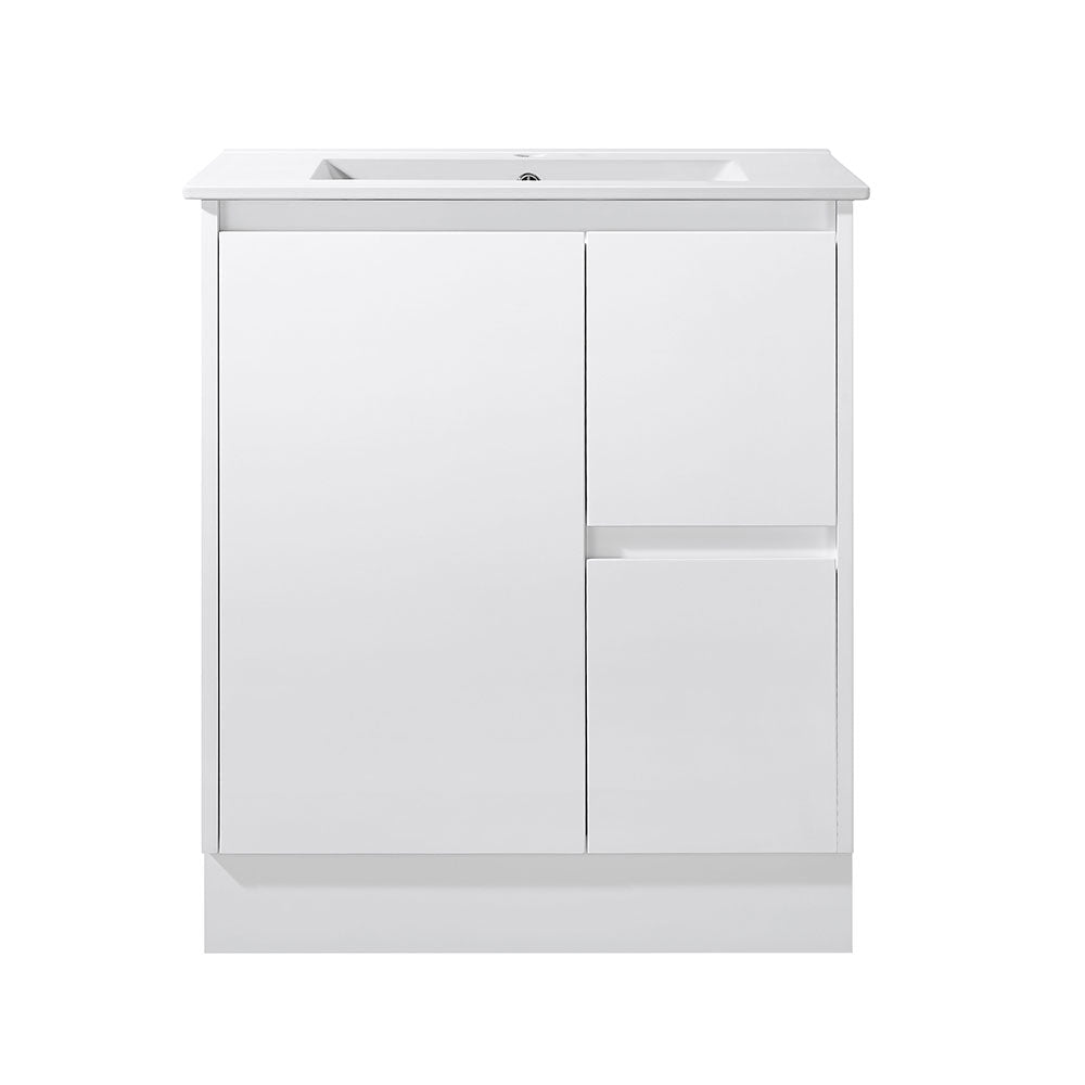 PE750R-KB - 750x360x880mm Kickboard PVC Waterproof Vanity with Ceramic Basin