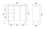 PE900L - 900x360x875mm PVC Waterproof Vanity with Ceramic Basin – alternate view