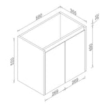 PEWH600 - 600x360x540mm Wall Hung PVC Waterproof Vanity with Ceramic Basin – alternate view