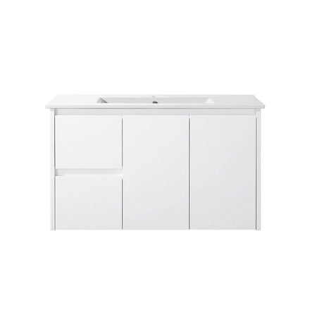PEWH900L - 900x360x540mm Wall Hung PVC Waterproof Vanity with Ceramic Basin