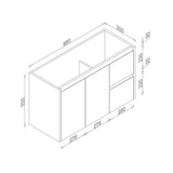 PEWH900R - 900x360x540mm Wall Hung PVC Waterproof Vanity with Ceramic Basin – alternate view