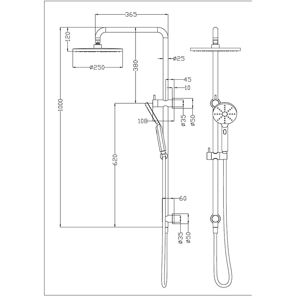 Otus Round Multi-function Shower Set 250mm – view 8