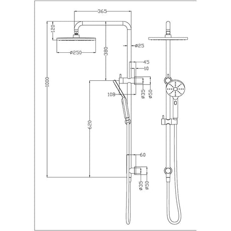 Otus Round Multi-function Shower Set 250mm – view 8