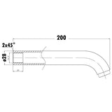 Yale Spout Curved 200mm – detail view