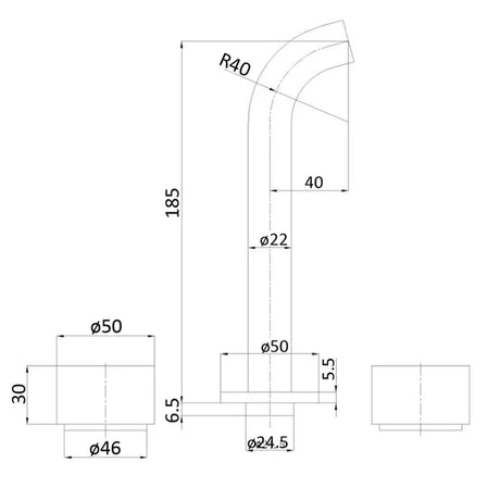 Tana Bath Tap Set – view 5