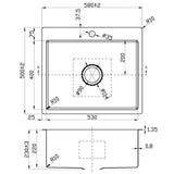 Eden Single Bowl Abovemount Laundry Sink 580mm – alternate view