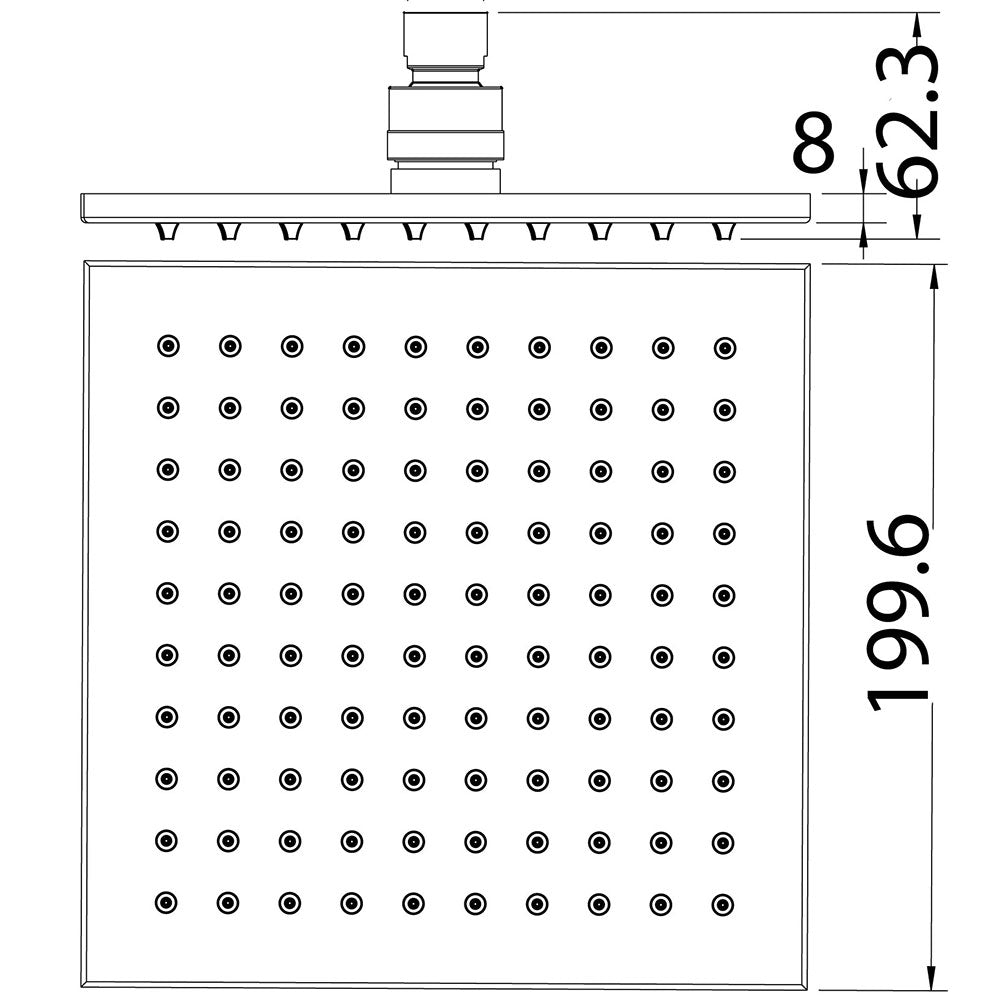 Eden Shower Head Square 200mm – view 4