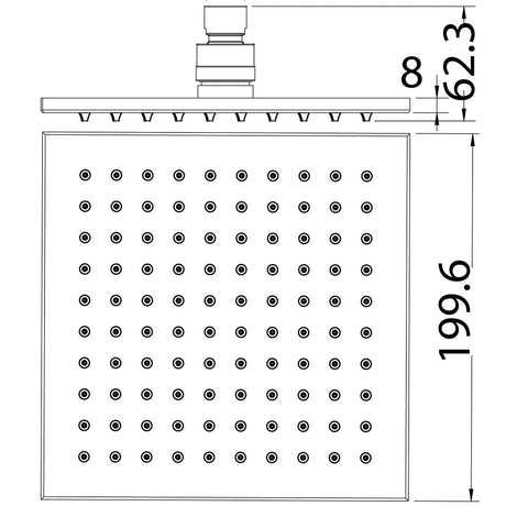 Eden Shower Head Square 200mm – view 4