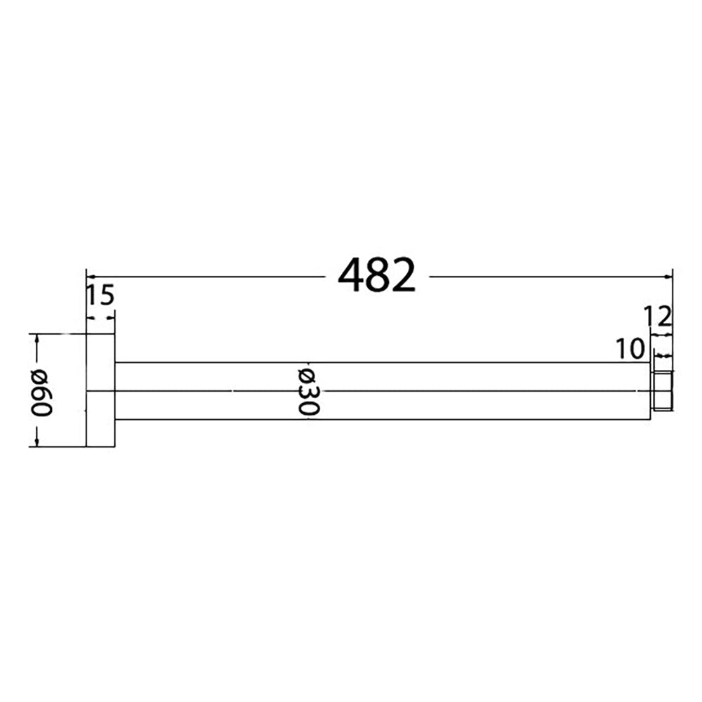 Round Shower Arm Vertical 470mm – alternate view