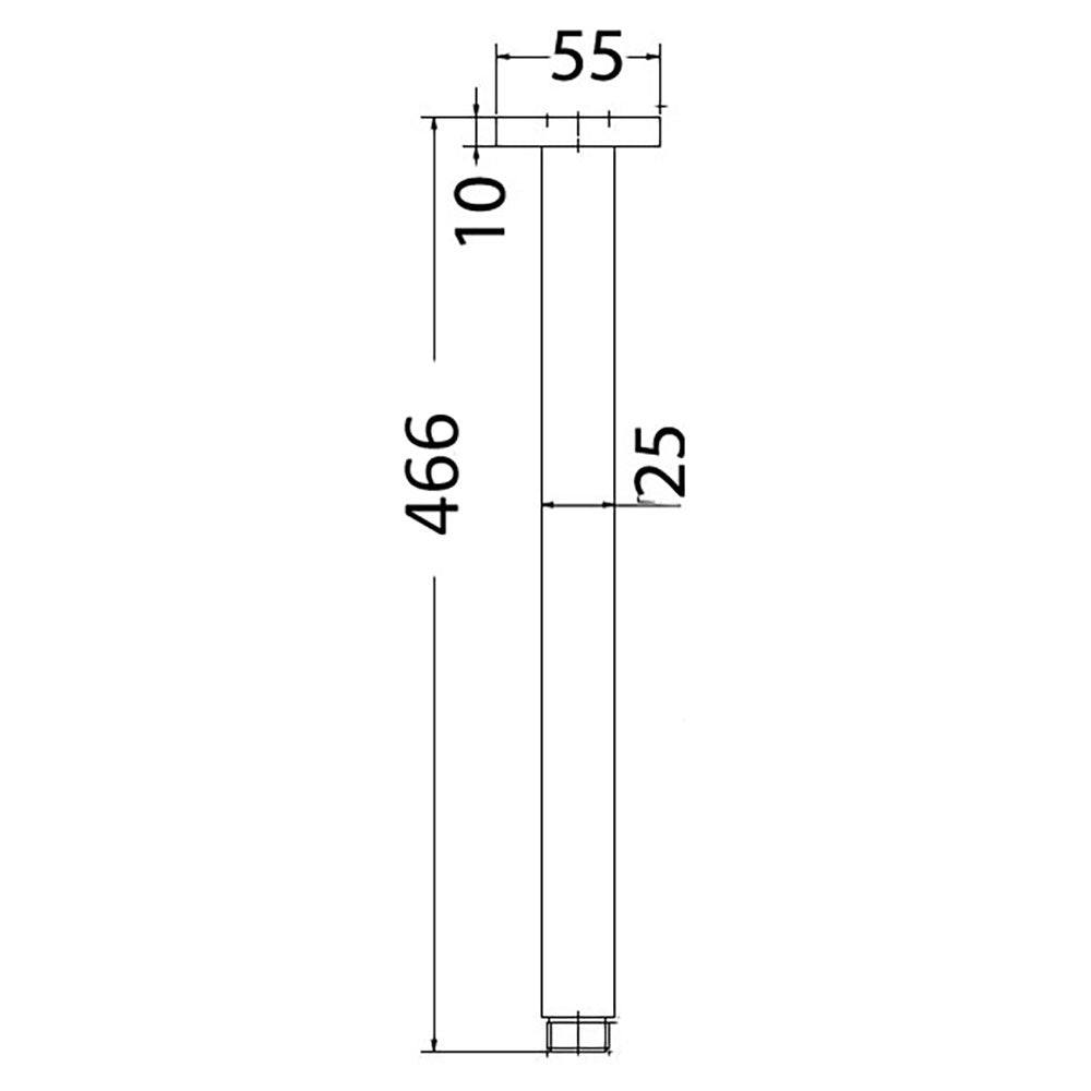 Square Shower Arm Vertical 450mm – alternate view