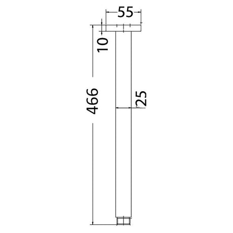 Square Shower Arm Vertical 450mm – alternate view