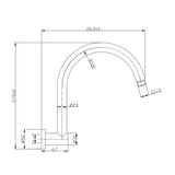 Round Shower Arm High Rise - 360x230x50mm – alternate view
