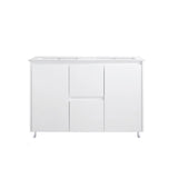 PS1200D - 1200x460x875mm PVC Waterproof Vanity with Double Bowl Ceramic Basin