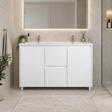 Presley 1200mm PVC Vanity on Legs Double Bowl - 1200x460x540mm