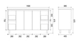 PS1500 - 1500x460x875mm PVC Waterproof Vanity with Undermount Basin and White Stone Top – alternate view