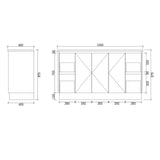 PS1500D-KB - 1500x460x880mm Kickboard PVC Waterproof Vanity with Ceramic Basin – alternate view