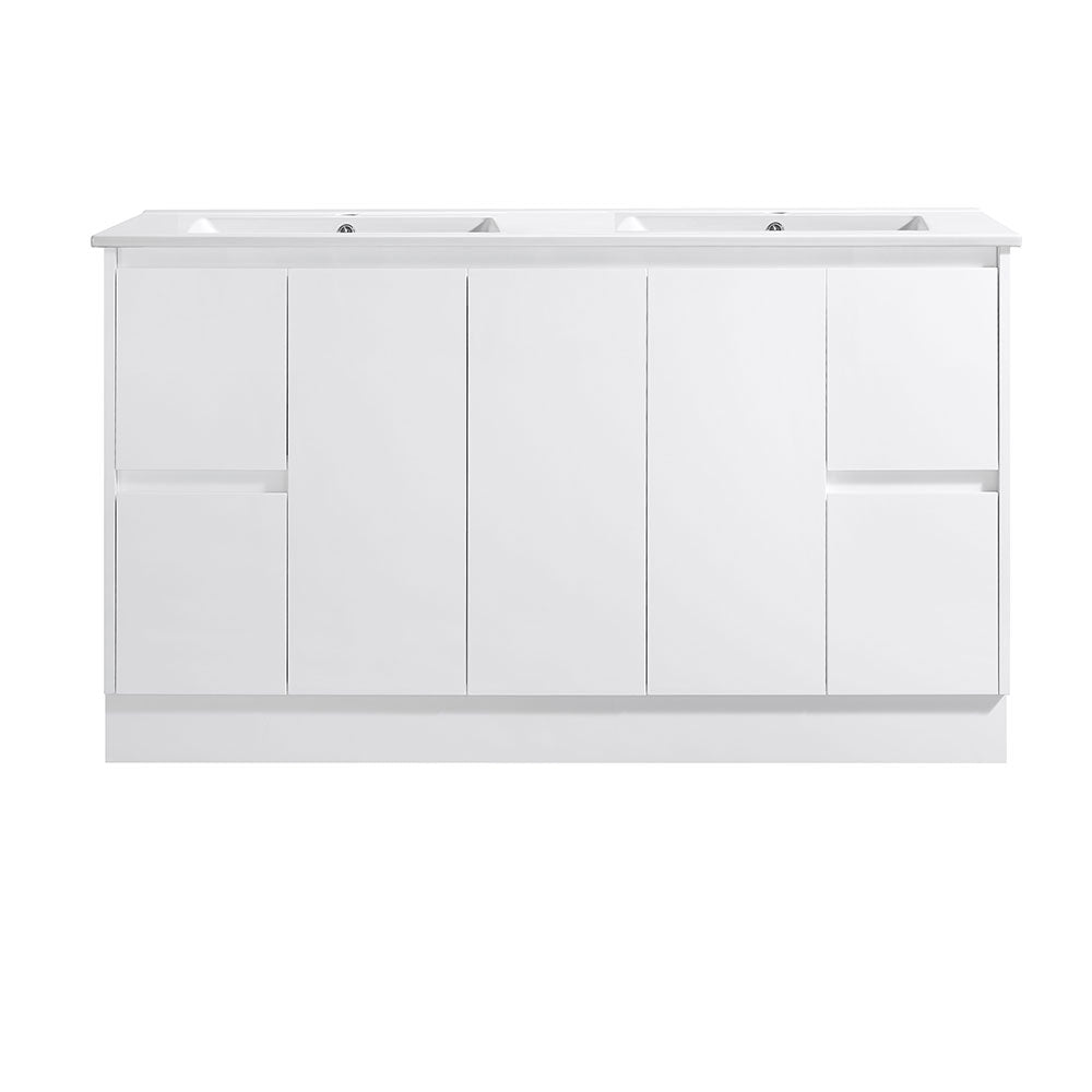 PS1500D-KB - 1500x460x880mm Kickboard PVC Waterproof Vanity with Ceramic Basin