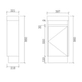 PS400-KB - 400x220x880mm Kickboard PVC Waterproof Vanity with Poly Marble Basin – alternate view
