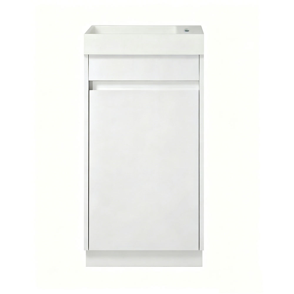 PS400-KB - 400x220x880mm Kickboard PVC Waterproof Vanity with Poly Marble Basin