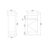 PS450-KB - 450x300x880mm Kickboard PVC Waterproof Vanity with Ceramic Basin – alternate view