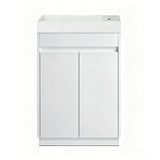 PS500-KB - 500x250x880mm Kickboard PVC Waterproof Vanity with Ceramic Basin