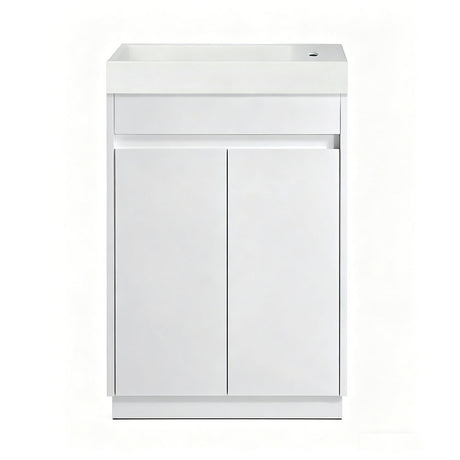PS500-KB - 500x250x880mm Kickboard PVC Waterproof Vanity with Ceramic Basin