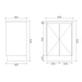PS600-KB - 600x460x880mm Kickboard PVC Waterproof Vanity with Ceramic Basin – alternate view