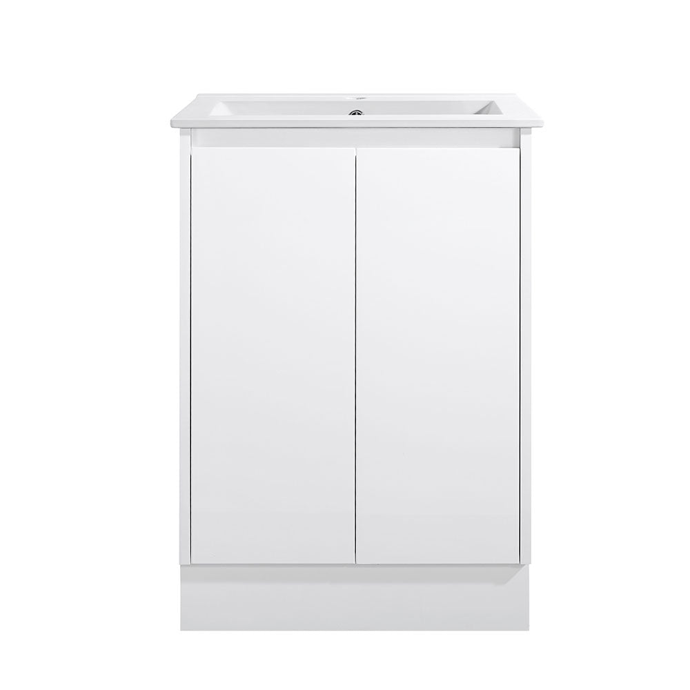 PS600-KB - 600x460x880mm Kickboard PVC Waterproof Vanity with Ceramic Basin