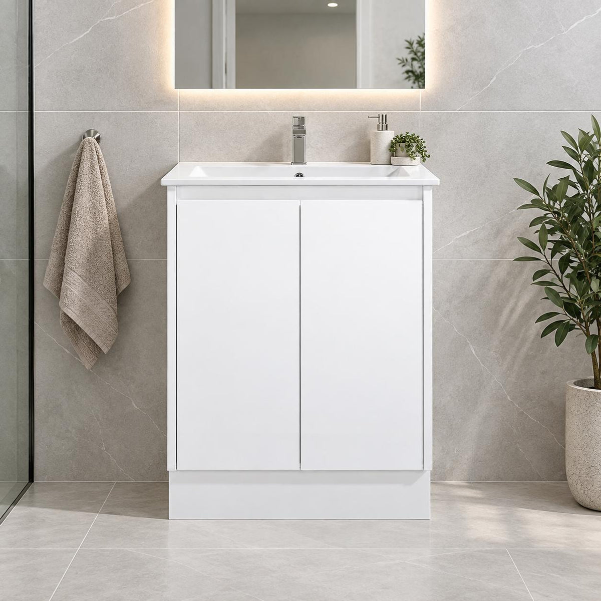 Presley 600mm PVC Vanity on Kickboard - 600x460x880mm