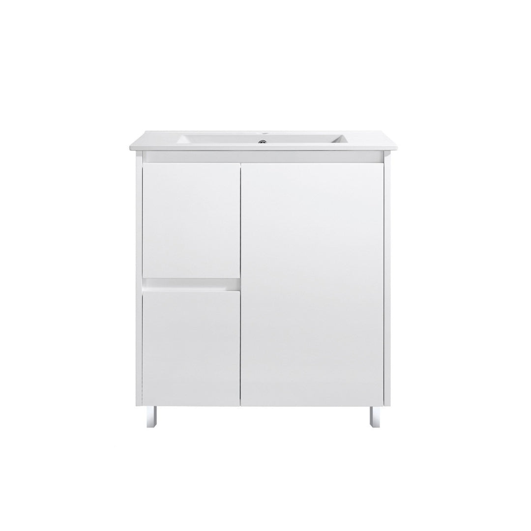 PS750L - 750x460x875mm PVC Waterproof Vanity with Ceramic Basin