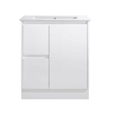 PS750L-KB - 750x460x880mm Kickboard PVC Waterproof Vanity with Ceramic Basin