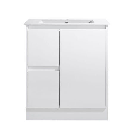 PS750L-KB - 750x460x880mm Kickboard PVC Waterproof Vanity with Ceramic Basin