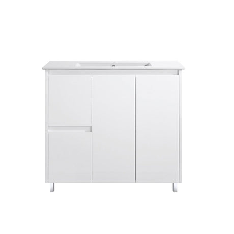 PS900L - 900x460x875mm PVC Waterproof Vanity with Ceramic Basin