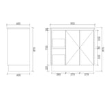 PS900L-KB - 900x460x880mm Kickboard PVC Waterproof Vanity with Ceramic Basin – alternate view