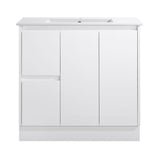 PS900L-KB - 900x460x880mm Kickboard PVC Waterproof Vanity with Ceramic Basin