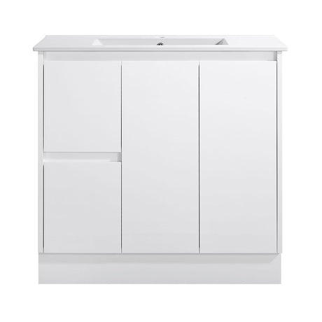 PS900L-KB - 900x460x880mm Kickboard PVC Waterproof Vanity with Ceramic Basin
