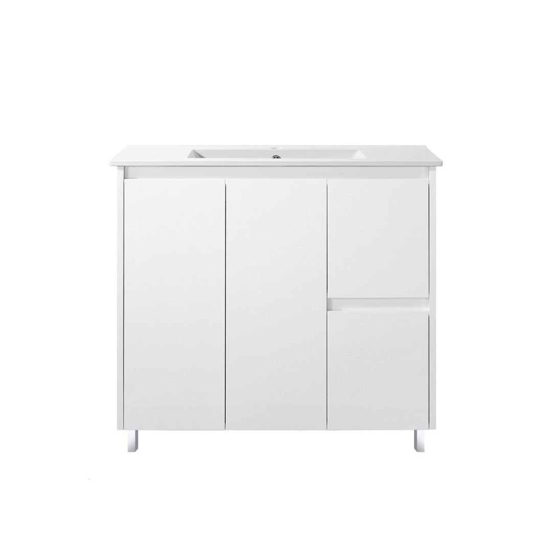 PS900R - 900x460x875mm PVC Waterproof Vanity with Ceramic Basin