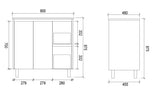 PS900R - 900x460x875mm PVC Waterproof Vanity with Ceramic Basin – alternate view