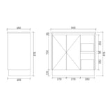 PS900R-KB - 900x460x880mm Kickboard PVC Waterproof Vanity with Ceramic Basin – alternate view